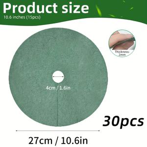 TEMU 30개 부직포 나무 커버 링 | 뿌리 보호용 녹색 잡초 방지 매트 | 재사용 가능하고 내구성 있는 잔디 관리 도구 | 중앙 구멍 디자인의 고품질 잔디 저항 패브릭 | 정원 및 조경에 이상적, 나뭇 뿌리 보호 | 원형 커버 매트 | 내구성 있는 잡초 방지