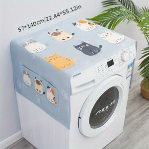 TEMU 2-in-1 듀얼 오픈 냉장고 및 전자레인지 커버 - 노르딕 스타일 싱글 도어, 냉장고 및 세탁기용 고품질 먼지 방지 직물 보호자, 57x140cm (22.44 55.12in), 전자레인지 커버 보호자, 세련된 가전제품 커버, 내구성 있는 가전제품 커버|전자레인지