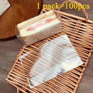 TEMU 1팩 투명 샌드위치 포장 백, 수제 샌드위치 포장 백, 케이크 파티 스낵 백