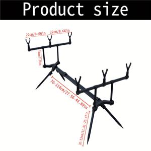 TEMU JSFUN 휴대용 알루미늄 합금 낚싯대 홀더 - 빠른 접이식 및 개폐식 디자인, 블랙, 잉어 및 대형 게임 낚시에 이상적, 견고하고 가벼운 야외 사용을 위한, 휴대용 낚시 액세서리 | 퀵폴드 디자인 | 튼튼한 구조, 낚싯대 보관