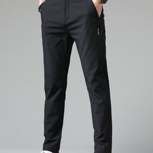 TEMU 남성용 경량 레그 팬츠 - 아이스 실키 원단, 통기성 및 신축성, 사계절 캐주얼 & 비즈니스 캐주얼 바지, 야외, 하이킹, 일상 착용에 적합 - 세탁기 사용 가능, 단색, 편안한 바지|여름바지