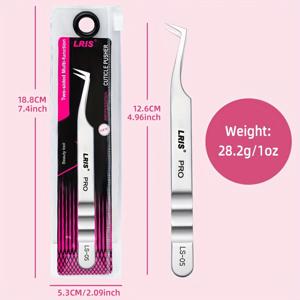 TEMU 속눈썹 연장용 전문 스테인리스 스틸 집게 - 인체공학적 정밀 팁, 내구성 및 안전한 디자인, 속눈썹 적용/제거/DIY 공예용 - 모델 LS-05, 속눈썹 연장 도구 | 인체공학적 디자인 | 내구성 있는 미용 도구