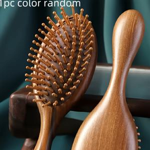 TEMU 고급 사자나무 쿠션 빗 - 미세 빗살, 사계절 사용 가능, 모든 헤어 타입에 적합한 두피 마사지 브러쉬