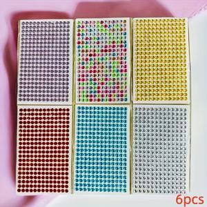 TEMU 6개 세트 반짝이는 스티커, 6mm 자체 접착 라인스톤 스티커, DIY 합성 보석 스티커, 장식용 스티커, 주얼리 스티커, 수제 스크랩북, 네일 아트, 아이 , 공예 카드 및 다양한 핸드메이드에 적합