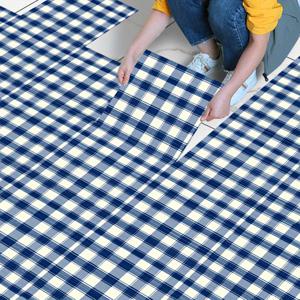 TEMU 10pcs 블루 앤 화이트 깹깔 체크 PVC 바닥 타일 - 자체 접착 피엘 앤 스틱 비닐 바닥 타일, 11.81x11.81 인치 사각형 아트 데칼로 홈 침실, 거실, 주방, 욕실 장식, 주방 바닥 타일, 예술적인 바닥 타일, 쉬운 설치