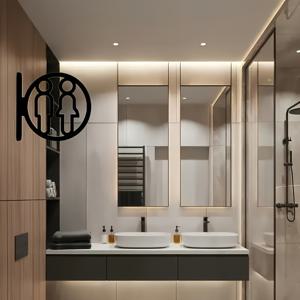 TEMU [2D 플랫] [2D 플랫] 1개 재미있는 아크릴 성별 욕실 표지판: 벽걸이 아크릴 더 많은 드레싱 룸 안내 (성별 아이콘 포함) - 창의적인 벽 장식, 간편한 부착, 모든 장소에 적합한 크리스마스 장식