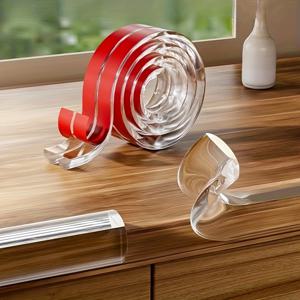 TEMU 1개 헤비듀티 투명 PVC 코너 보호대 (사전 접착 백킹 포함) - 두꺼운 에지 가드, 캐비닛/테이블/서랍용 안전 보호막, 쉬운 설치, 스크래치 및 충격 방지, 홈/오피스/작업장 호환 가능 - 미니멀 디자인, 튼튼한 구조, 홈 안전, 보호 가장자리, 주택 개선