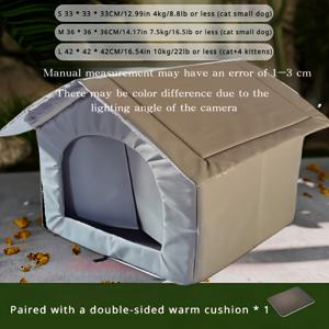 TEMU 4계절용 고양이와 강아지 쉼터, 세 가지 편안한 사이즈 - 내구성 있는 옥스포드 원단으로 제작된 방수 기능의 야외 공간, 일년 내내 비와 눈으로부터 보호