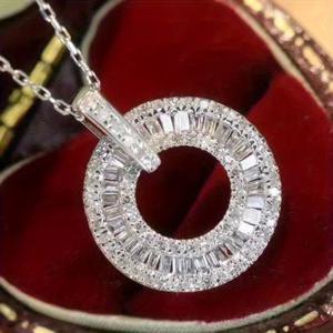 TEMU 실내용 자이콘을 사용한 우아한 화이트 골드 플레이트 라운드 펜던트 목걸이 - 결혼식, 파티, 일상 착용에 모두 적합, 데이 선물, 웨딩 보석에 이상적인 선택|우아한 목걸이|실내용 자이콘 액센트