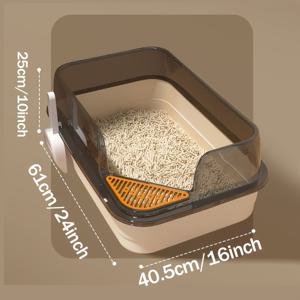 TEMU 초대형 반폐쇄형 고양이 화장실 | 높은 스플래시 가드 디자인 | 방수 단계 패드 포함 | XL/XXL 두 가지 사이즈 제공 | 통풍 및 청소 용이