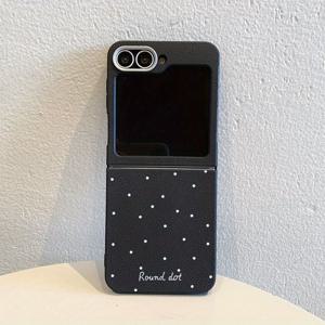 TEMU 5749X 화이트 폴카 도트 개인화 왼쪽과 오른쪽 접이식 스크린 코너 방지 공기 쿠션 폰 케이스, 삼성 갤럭시 Z 플립 6, 삼성 갤럭시 Z 플립 5, 삼성 갤럭시 Z 플립 4, 삼성 갤럭시 Z 플립 3 5G, 투명 TPU 폰 케이스, 모든 삼성 갤럭시 모델에 적합, 전체 보호, 슬림하고 가벼움, 혼합된 튼튼한 쉘, 긁힘 방지.