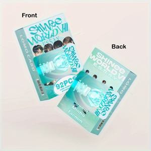 TEMU 92개 LOMO SHINEE 세계 사진 카드 - SHINee 멤버 미니 아트 카드, 텔 & 화이트 디자인, 팬을 위한 92개의 독특한 수집용 트레이딩 카드, K-Pop 추억