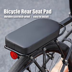 TEMU 1pc 블랙 자전거 후면 시트 패드 - 내구성 및 긁힘 방지, 쉬운 설치, 편안함을 위한 인간공학적 디자인, 산악 자전거 및 도로 자전거에 완벽한 자전거 시트 편안함, 야외 사이클링 기어, 세련된 텍스처 마감, 튼튼한 구조