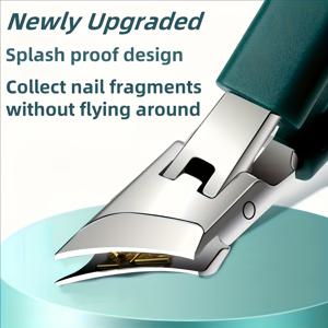 TEMU 광대 입구 & 곡선 날이 있는 전문가용 헤비 듀티 스테인리스 스틸 손톱깎이 - 튼튼한 구조, 인체공학적 그립 - 굵고 단단한 손톱, 폴리쉬, 굵은 손톱용 손톱깎이, 전문 매니큐어리스트용