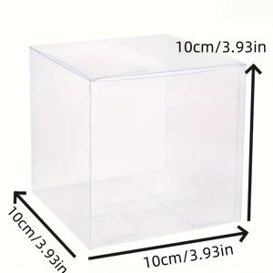TEMU 10개 투명 PVC 사각 보관함 (뚜껑 포함) - 다용도 정리함, 주얼리·선물·인형 보관 | 웨딩, 생일, 이벤트 전시용 | 내용물 확인 가능 디자인, 주얼리 박스 포장, 경량 구조, 견고한 제작, 디자인, 공예 애호가 및 홈 오거나이저