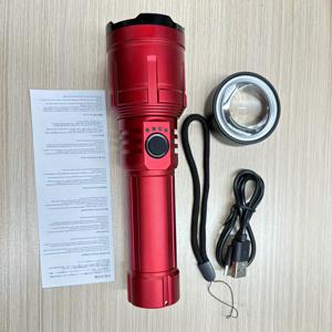 TEMU 강력한 순수 알루미늄 손전등 - 프레넬 렌즈 점화 기능, 5000mAh 대용량 배터리, 보조배터리 기능, 다중 모드 광원 - 캠핑 불, 야외, 자동차 수리, 홈 데코레이션에 적합, 완벽한 휴일 선물 선택|보조배터리