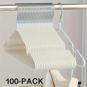 TEMU 100/60/30개 미끄럼 방지 메탈 옷걸이 - 어깨 보호 디자인, 녹 방지 공간 절약형 옷장 정리함, 가정용 우아한 크리스마스 선물, 튼튼한 구조, 스타일리시한 수납 솔루션, 옷 정리 수납, 옷장 & 의류 매장