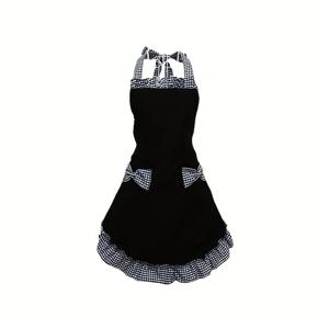 TEMU 1개 베이킹 & 요리 앞치마 - 우아한 레드/블랙/화이트/그레이 - 조절 가능한 넥 스트랩, 튼튼한 주방 앞치마 (베이킹, BBQ, 요리, 파티용) - 간편한 세척 앞치마