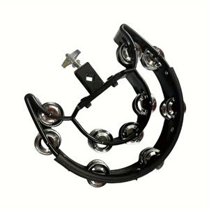 TEMU 하프 문 탬버린 하트형 더블 로우 벨 장착 아이 볼트 드럼 세트용 탬버린