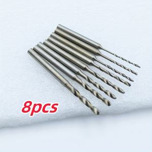 TEMU 8pcs 고속강 스크루 드릴 비트 - 3.0mm 고정 축, 0.8mm에서 2.5mm까지의 미니 스크루 드릴 비트, 보석, 자드 조각 및 광택 헤드에서 드릴링을 위한 드릴링 및 조각 도구