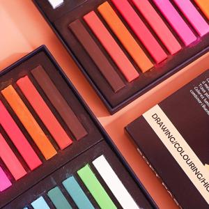 TEMU 소프트 초크, 12/24색 아트 용품, 프로페셔널용 사각 숯, 뷰티 & 네일 아트, 팬 초크, 초보자 및 전문가용 숯