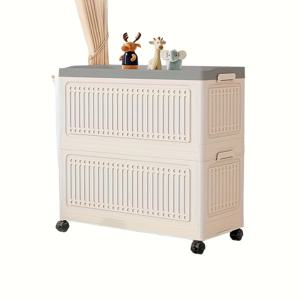 TEMU 버터 크림 보관함 4단 롤링 뚜껑, 다기능 홈 & 아웃도어용 장난감 캐비닛 | 상단 선반 디자인 & 견고한 침대 옆 정리함