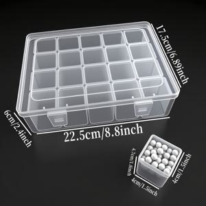 TEMU 뚜껑이 있는 20칸 투명 플라스틱 비즈 보관함 - 작은 물건, 보석, 공예 재료 정리에 이상적 - 집, 사무실, 공예실 정리용 공간 절약 디자인, 공예 정리 | 투명 보관 | 내구성 있는 플라스틱 상자, 보석 정리 보관함