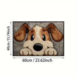 TEMU 1개 강아지 프린트 미끄럼 방지 현관 매트 - 슈퍼 섬유, 세탁기 사용 가능, 사각형, 주방, 욕실, 식당 & 침실 장식에 적합, 축제 선물, 강아지 장식, 크리스마스 선물로 최고, 발매트욕실, 욕실매트, 욕실발매트, 미끄럼방지, 석화수지매트, 주방매트|발매트