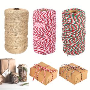 TEMU 3롤 천연 황마 끈 - 총 984피트 (롤당 ) - 크리스마스 선물 포장, 공예, 포장용 헤비듀티 베이글랩 리본, 러스틱 브라운, 레드, 그린 - DIY, 결혼식, 생일, 휴일에 이상적 - 내구성 있고 유연한 황마 로프 - 레드, 그린, 브라운 색상의 천연 섬유 소재 - 축제 장식 및 선물 포장 필요에 완벽, 크리스마스 장식