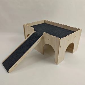 TEMU 대형 멀티 레벨 펫 하우스 - 램프 & 터널 포함 - 넓은 햄스터, 저빌, 기니피그, 친칠라 서식지 - 튼튼한 내구성 디자인과 부드러운 베이지 침대 공간, 쉬운 조립 & 환기 - 소형 애완동물에 이상적 - 업그레이드된 다람쥐 & 토끼 하우스, 아늑한 터널 & 램프 포함, 햄스터, 마우스, 친칠라 등에 적합