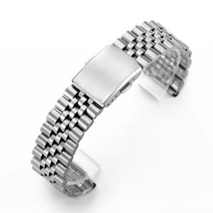 TEMU 1개 스테인리스 스트랩 - 더블 스냅 버클, 다용도 비즈니스 스타일 패션, 여름 남녀 일상 착용, 모임, 식사, 여행용. 시계 액세서리. 18/20/22mm - 실버. 홀로우 시계 스트랩 시트 포함