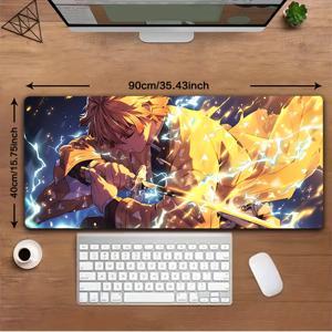 TEMU 1개 니치린 검 게임용 마우스 패드 - 미끄럼 방지 고무 베이스, 세탁 가능한 데스크 매트, 생동감 있는 애니메이션 아트워크, 사무실, 학교 및 홈 데코에 완벽 - 팬과 친구를 위한 이상적인 선물, 데스크용 마우스 패드, 마우스 패드, 데스크 매트, 게임용