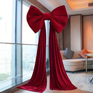 TEMU 럭셔리 버건디 대형 와이드 리본 - 웨딩, 생일, 크리스마스 파티 장식용 - 우아한 대형 리본 (깃털 없음) - 드레스 및 이벤트용 헤비듀티 리본
