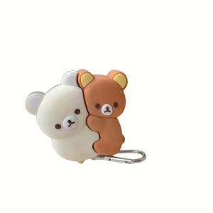 TEMU 3D 귀여운 안아는 갈색과 흰색 곰돌이 실리콘 케이스 (for AirPods 1/2/3/4 Pro/Pro 2 호환) - 내구성이 뛰어난 보호 커버, 사랑스러운 디자인, 스크래치 방지 및 미끄럼 방지 그립, for AirPods 1/2/3/4 Pro/Pro 2 호환, 귀여운 곰돌이 실리콘 케이스