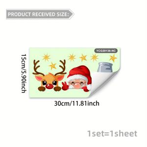 TEMU 1개 축제 & 사슴 야광 변기 스티커 - 30x15cm 자가 점착 PVC 욕실 데칼, 빛나는 별 포함, 휴일 홈 데코, 욕실 장식|빛나는 효과|간편한 부착, 크리스마스 욕실 장식에 적합