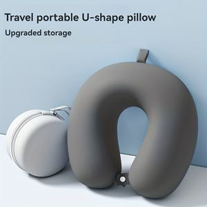 TEMU 메모리폼 여행용 경추 베개 - U자형 목 지지대, 탈부착 세탁 가능 커버, 가볍고 휴대용 경추 칼라, 비행기, 자동차, 사무실, 기차용 - 자세 및 등급 베개|목베개