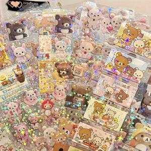 TEMU 귀여운 곰 스티커 5개, 일본 만화 장식 스티커, 컴퓨터, 휴대폰, 노트북, 다이어리 및 DIY 프로젝트용, 수제 DIY 재료, 재미있는 장식, 셀프 접착 스티커, 탈착식 스티커, 공예 재료, 문구류 애호가, 사무실 장식