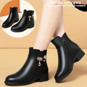 TEMU 블랙 소프트 기모 앙클부츠 - 여성 겨울 가벼운 발편한 단화 키높이 액플부츠