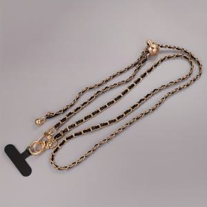 TEMU 스타일리시 조절 가능한 폰 끈 체인 - 최대 130cm, 분리가능한 가방 스트랩, 골드 & 블랙 철사 체인 비즈 & 클라스프 포함, 친구를 위한 완벽한 선물, 폰 스트랩