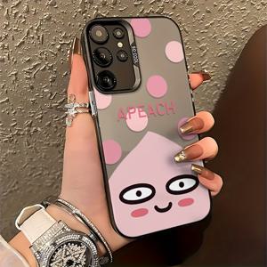 TEMU 귀여운 핑크 아패치 카카오 친구 폰 케이스, 삼성 갤럭시 S25 S24 S23 S22 S21 S20 FE 울트라 플러스 4G 5G와 호환 가능, 방수 방락 백 커버.