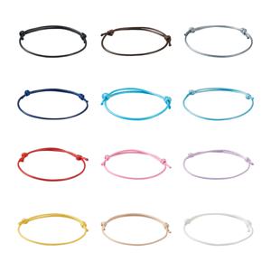 TEMU 120개 12색 반완성 팔찌 세트, 한국식 왁스 폴리에스터 코드 팔찌, 조절 가능한 팔찌 만들기에 적합, 혼합 색상, 내부 지름 40~70mm, 10개/색상