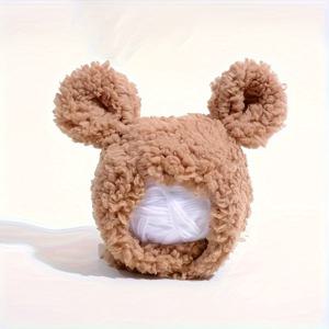 TEMU 가을과 겨울 애완동물을 위한 사랑스러운 곰 인형 모자, 귀여운 사진 촬영을 위한 작은 개와 고양이에게 완벽합니다.