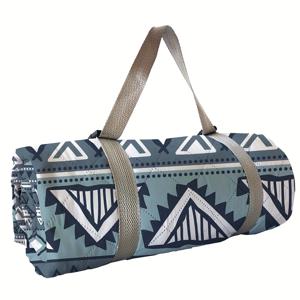 TEMU 240T 봄 실 프린트 피크닉 매트 비치 매트 사운드웨이브 기술 야외 캠핑 접이식 편리한 사용, 210D 옥스포드 원단 바닥 찢어짐 방지, 비점착 모래, 세탁기 사용 가능 반복 사용 가능. 무취 가족 친구 모임에 적합 78인치 x 78인치