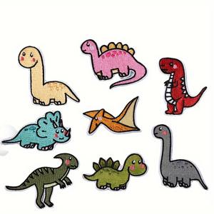 TEMU 만화 공룡 아이언온 패치, 폴리에스터 아플리케 세트, 동물 테마, 니트 원단, 손세탁 가능, 청소년과 성인을 위한 DIY 의류 액세서리, 추수감사절, 크리스마스, 할로윈, 새해에 적합, 사계절 모두 사용 가능