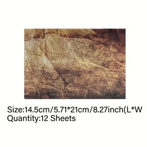 TEMU Vigus12 수제 접힌 텍스처 커피 염색 종이 잡지, 스크랩북, A5 크기 공예 종이 설명