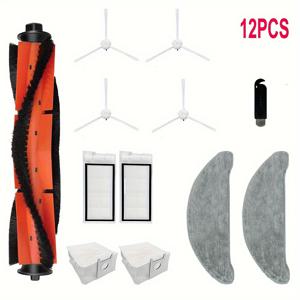 TEMU 샤오미 로이드미 에브 플러스 로봇 진공 청소기용 액세서리, 헤파 필터 브러시 먼지봉투 교체 부품