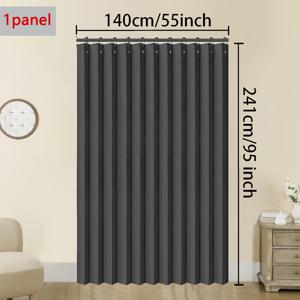 TEMU 1개 열차단 커튼 - 고온 저항성 윈도우 드레이프, 탑 그로멧 포함, 헤비듀티 옥스포드 원단 (220+ GSM), 다크 컬러 수직 줄무늬 디자인 - 주방, 욕실, 거실, 침실용 프라이버시 룸 디바이더 창문 커튼 - 롤러 볼 포함 쉬운 설치, 내구성 있는 구조, 현대적 인테리어 디자인