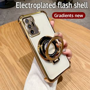 TEMU Samsung Galaxy S23 Fe Ultra Plus +/S24 Fe Ultra Plus +/Note20 Ultra 폰 케이스, 자성 지지대가 있는 초박형 내충격 보호, 반짝이는 전기 도금 폰 커버