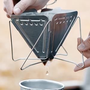 TEMU 1개 스테인리스 커피 드리퍼, 캠핑 및 하이킹용 - 접어서 휴대하기 편한 디자인