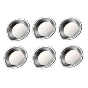 TEMU 6개 세트 스테인레스 스틸 혼합 팔레트, 색소, 화장품, 손톱 접착제용 다목적 금속 트레이, 메이크업 , 손톱 살롱, 아트 스튜디오에 이상적